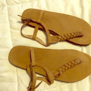 Never worn rainbow tan sandals